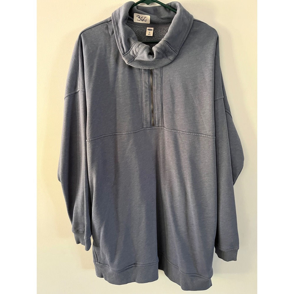 Old Navy Women XL Tall Dynamic Fleece Quarter Zip Funnel Neck Tunic Sweatshirt